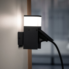 Kanlux Wandleuchte DASTEN EL16 mit Steckdose Außen schwarz G9 IP44 38768
