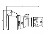 CEE Kupplungssteckdose mit Deckel 400V 32A IP44 PCE 225-6