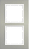 Berker 10123904 Rahmen 2fach. B.3. Alu/polarweiß matt. Aluminium eloxiert
