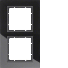 Berker 10126616 Glasrahmen 2fach. B.7. Glas schwarz/anthrazit matt