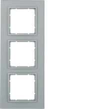 Berker 10136414 Glasrahmen 3fach. B.7. Glas alu/alu matt. lackiert