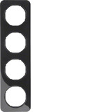 Berker 10142145 Rahmen 4fach R.1 schwarz. glänzend