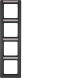 Berker 10146016 Rahmen 4fach mit Beschriftungsfeld Q.1 anthrazit. samt