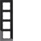 Berker 10146616 Glasrahmen 4fach B.7 schwarz