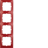 Berker 10148962 Rahmen 4fach S.1 rot. glänzend