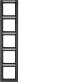 Berker 10156016 Rahmen 5fach mit Beschriftungsfeld Q.1 anthrazit. samt