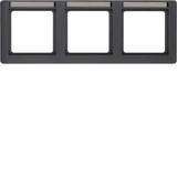 Berker 10236016 Rahmen 3fach mit Beschriftungsfeld waagerecht Q.1 anthrazit. samt