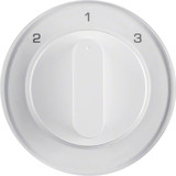 Berker 1084208900 Zentralstück mit Drehknopf für 3-Stufenschalter R.1/R.3 polarweiß. glänzend