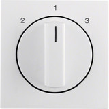 Berker 1084898900 Zentralstück mit Drehknopf für 3-Stufenschalter S.1/B.3/B.7 polarweiß. glänzend
