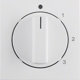 Berker 1096190900 Zentralstück mit Drehknopf für 3-Stufenschalter S.1/B.3/B.7 polarweiß. matt