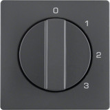 Berker 1096608600 Zentralstück mit Drehknopf für 3-Stufenschalter Q.x anthrazit. samt