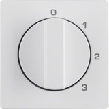 Berker 1096608900 Zentralstück mit Drehknopf für 3-Stufenschalter Q.x polarweiß. samt