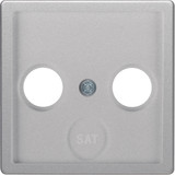 Berker 12036084 Zentralstück für Antennen-Steckdose 2- und 3Loch Q.x alu samt. lackiert