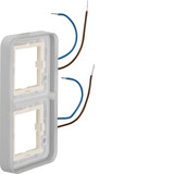 Berker 13393513 Rahmen 2fach senkrecht blau beleuchtbar 230 V. für Gehäuse AP W.1 grau