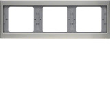 Berker 13737004 Rahmen 3fach waagerecht. K.5. Edelstahl. Metall mattiert