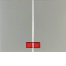 Berker 14377004 Wippe 2fach mit roter Linse K.5 edelstahl. lackiert