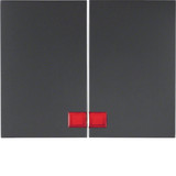 Berker 14377006 Wippe 2fach mit roter Linse K.1 anthrazit. matt