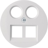 Berker 14452089 Zentralstück für 2fach UAE-Steckdose. TV und FM Homeway R.x polarweiß glänzend