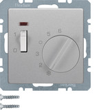 Berker 20306084 Temperaturregler mit Öffner. Z.-Stk.. Wippschalter und LED Q.x alu samt. lack.