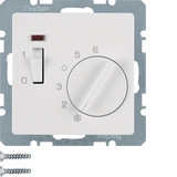 Berker 20306089 Temperaturregler mit Öffner. Z.-Stk.. Wippschalter und LED Q.x polarweiß. samt