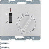 Berker 20307103 Temperaturregler mit Öffner. Zentralstück. Wippschalter und LED K.5 Alu