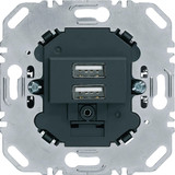 Berker 260205 USB LadeSteckdose. 2fach. 3.0A. eckiger Tragring. anthrazit matt