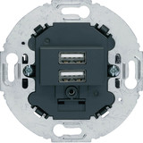 Berker 260215 USB Ladesteckdose 230V. 2fach. 3.0A. runder Tragring. anthrazit matt