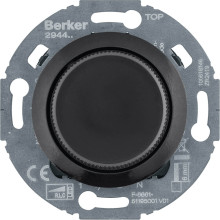 Berker 294411 Universal-Drehdimmer mit Zentralstück (R. L. C. LED). Serie 1930/Glas. schw. gl.
