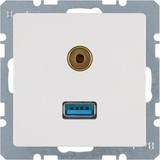 Berker 3315396089 USB.5 mm Audio Steckdose Q.x polarweiß. samt