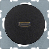 Berker 3315432045 High Definition Steckdose mit 90°-Steckanschluss R.1/R.3 schwarz. glänzend