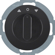 Berker 38122145 Jalousie-Drehschalter 2p. Zentralstück. Drehknopf. R.Classic. schwarz glänzend