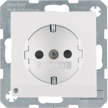 Berker 41091909 Steckdose Schuko mit LED-Orientierungslicht S.1/B.3/B.7 polarweiß. matt