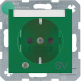 Berker 41101913 Steckdose Schuko mit Kontroll-LED. BSF u. erh.BS S.1/B.3/B.7 grün. matt