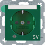 Berker 41108913 Steckdose Schuko mit Kontroll-LED. BSF u. erh.BS S.1/B.3/B.7 grün. glänzend