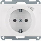 Berker 47087009 Steckdose Schuko mit FI-Schutzschalter u. erh.BS K.1 polarweiß. glänzend
