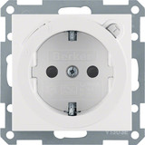 Berker 47088989 Steckdose Schuko mit FI-Schutzschalter u. erh.BS S.1/B.3/B.7 polarweiß. glänzend