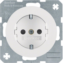 Berker 47232089 Steckdose Schuko mit erhöhtem Berührungsschutz R.1/R.3 polarweiß. glänzend