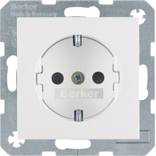 Berker 47238989 Steckdose Schuko mit erhöhtem Berührungsschutz S.1/B.3/B.7 polarweiß. glänzend