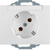 Berker 47287109 Steckdose Schuko 45° mit Beschriftungsfeld K.1 polarweiß. glänzend