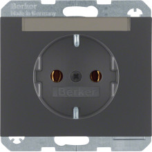 Berker 47397006 Steckdose Schuko mit Beschriftungsfeld K.1 anthrazit. matt