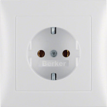 Berker 47429909 Steckdose Schuko mit Abdeckplatte S.1/B.3/B.7 polarweiß. matt
