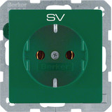 Berker 47436003 Steckdose Schuko mit Aufdruck Q.x grün. samt