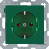 Berker 47438913 Steckdose Schuko S.1/B.3/B.7 grün. glänzend
