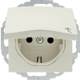Berker 47448982 Steckdose Schuko m. Klappdeckel u. erh. Berührungsschutz S.1/B.3/B.7 weiß glänz.