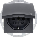 Berker 47461606 Steckdose Schuko mit Klappdeckel. BSF und erh.BS S.1/B.3/B.7 anthrazit. matt