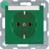 Berker 47501913 Steckdose Schuko mit Beschriftungsfeld und Aufdruck S.1/B.3/B.7 grün. matt