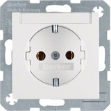 Berker 47508989 Steckdose Schuko mit Beschriftungsfeld S.1/B.3/B.7 polarweiß. glänzend
