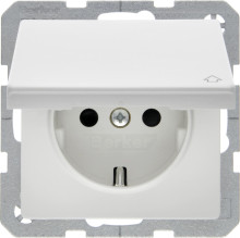 Berker 47516089 Steckdose Schuko mit Klappdeckel Q.x polarweiß samt