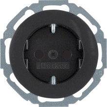 Berker 47552045 Steckdose Schuko mit erhöhtem Berührungsschutz Serie R.Classic schwarz.glänzend