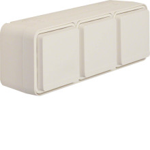 Berker 47733512 Steckdose Schuko 3fach waagerecht mit Klappdeckel AP. W.1. weiß